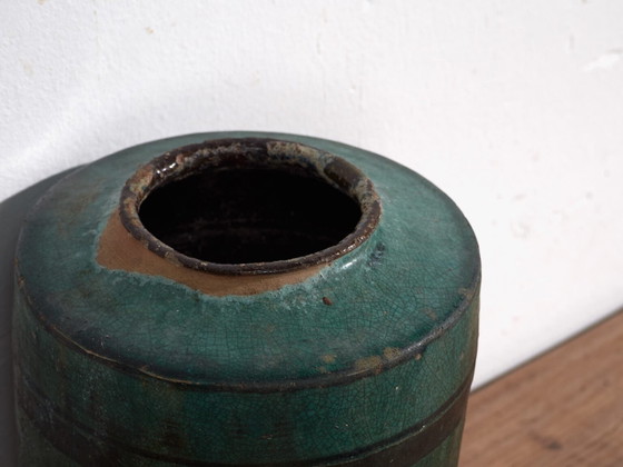 Antieke hoge turquoise groene vaas (ca. 1820) #37 – Vazen, Ceramic (photo 13 of 40)