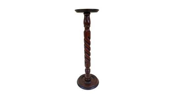 Image 1 of Antique mahogany Barley Twist Plant Stand