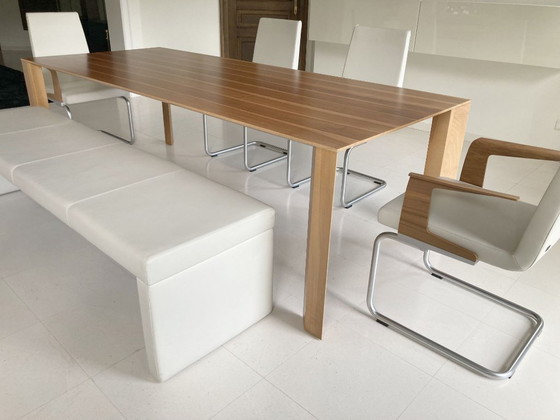 Image 1 of Rolf Benz 620 Essbank, ecrufarbenes Leder, neuwertiger Zustand