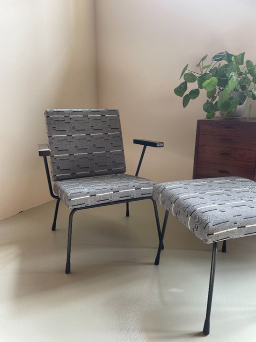 Gispen armchair 1401 & stool 1801
