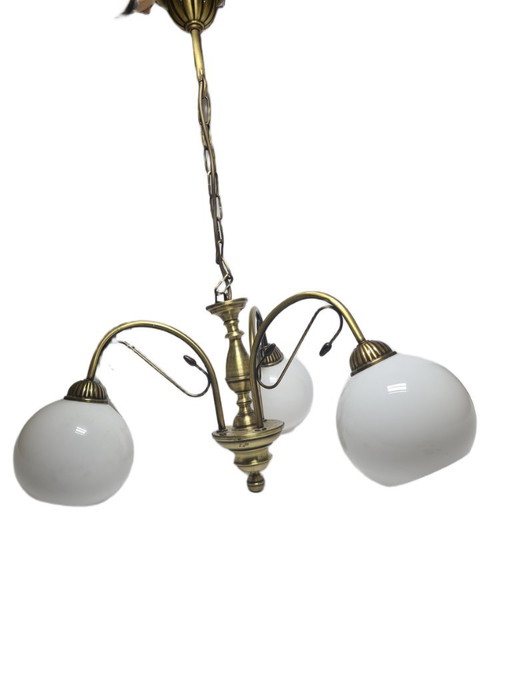 Lampadario Art Nouveau, Polonia, anni '70 – kroonluchters, Glass, Metal (photo 2 of 14)
