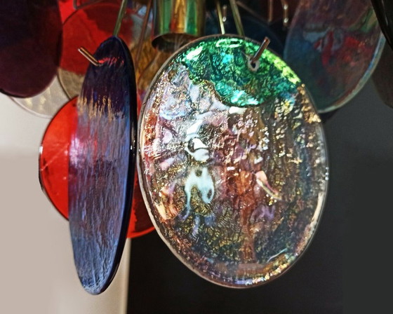 Image 1 of Lampadario vintage in vetro di Murano con 10 luci, Italia 1980