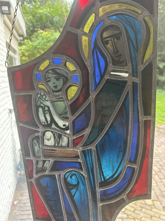 Originale Buntglasscheibe. Maria mit Kind – Dekorative Objekte (photo 5 of 5)