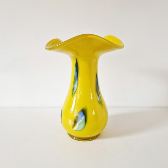 Image 1 of Goldan Talast Designvase, mundgeblasene Vase, gelbe Vase