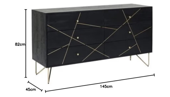 Image 1 of Buffet en bois massif « Gold Vein » de KARE Design - Modèle rare/hors production