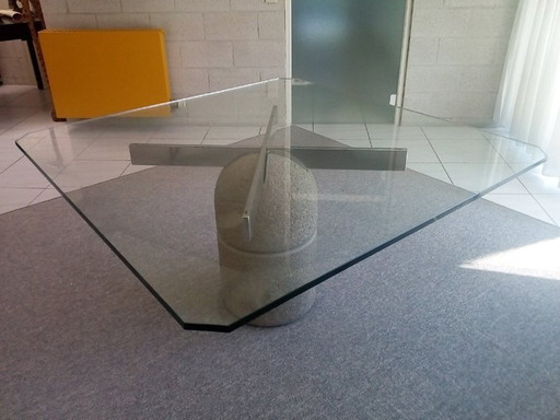 Giovanni Offredi "Paracarro" concrete and glass table