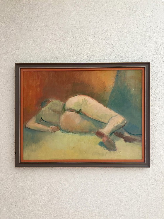 Image 1 of Original französisches figuratives Gemälde aus den 70er Jahren mit der Signatur Marais