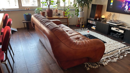 Divano in pelle a 3 posti di George Bighinello (Italia, anni '70)