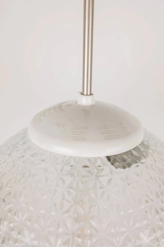 Vintage Mid Century Modern round glass pendant light – Pendant lamps, Crystal, Chrome (photo 5 of 11)
