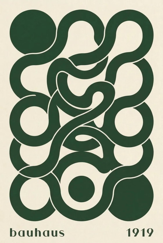 3× Géométrie Bauhaus 1919 – 3 couleurs | 70×100 cm | Papier aluminium Dibond 3 mm | Aérographe transparent, (photo 4 of 5)