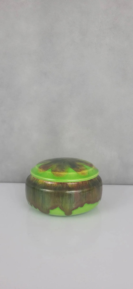 Steingutdose signiert Lacheny / Puisaye – Geschirr, Porcelain, Art Deco (photo 2 of 7)