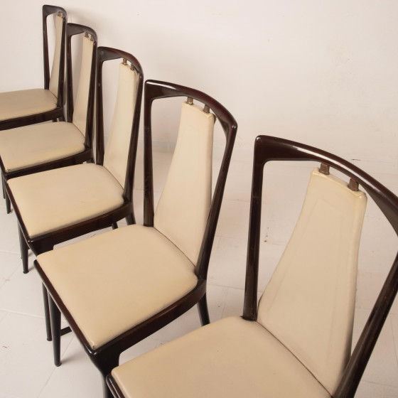 Osvaldo Borsani Sedie da Pranzo Italiane Mid Century in Mogano Tinto per ABV 1950 – Wood, Mid Century Modern (photo 9 of 20)