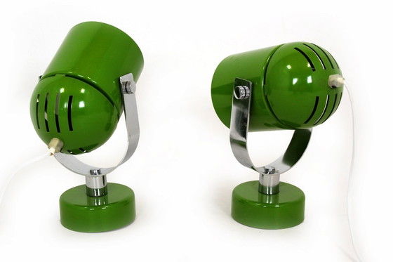 Image 1 of Lampes vertes de style Mid-Century par Stanislav Indra, années 1970, lot de 2