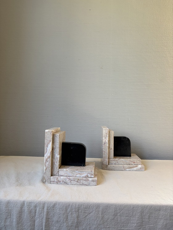 Image 1 of Vintage marble Art Deco style set of bookends
