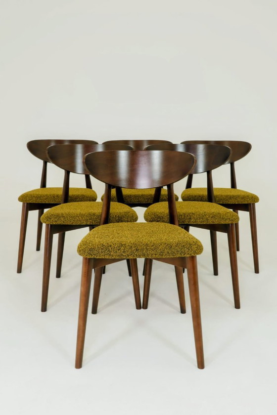 Image 1 of  Eetkamerstoelen set van 6 scandinavisch ontwerp Hypno groen