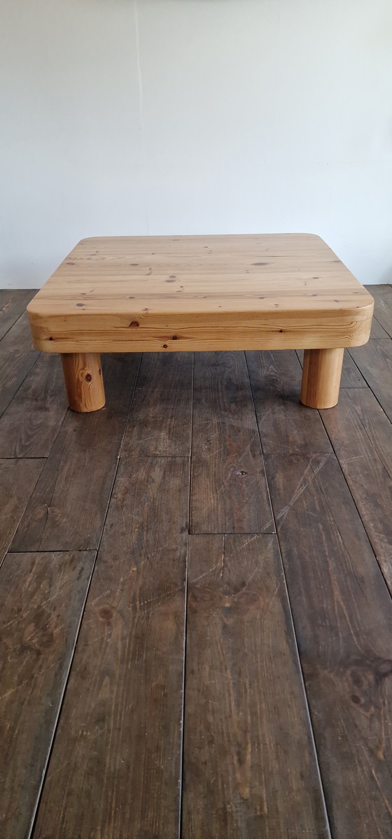 Image 1 of Large Square Pine Coffee Table, 1970s