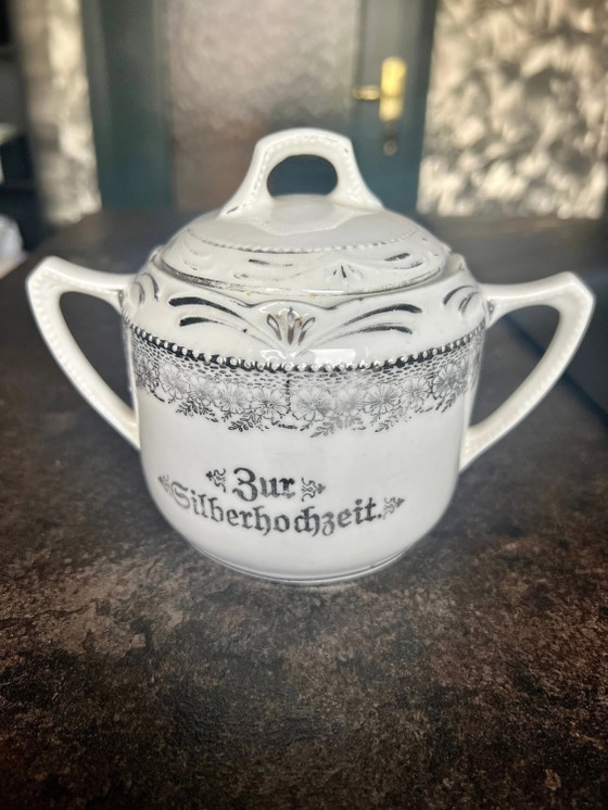 Vintage Porcelain Box for Silver Wedding Anniversary 1920s – Decorative Objects (photo 2 of 9)