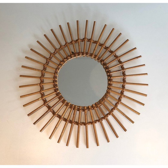 Image 1 of Vintage rattan mirror, 1970