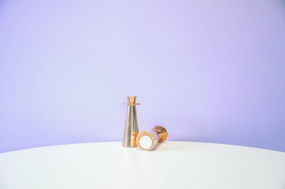 Set of 2 Solid Brass Candle Holders (photo 4 of 5)