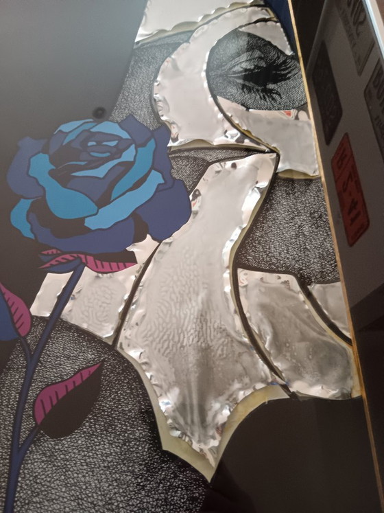 Image 1 of Paul Van Hoeydonck - Portrait technique mixte avec feuille de métal