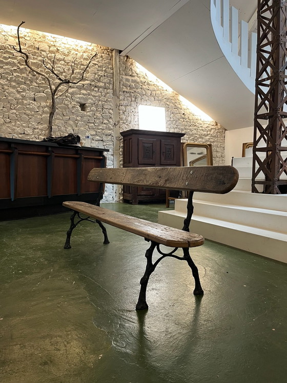 Banc de jardin, Bancs de jardin, Bois, Fonte, Marron (photo 6 sur 8)