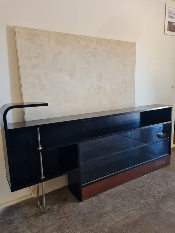 Image 1 of Functionalist Sideboard / Bookcase with Shelves, Czechoslovakia, 1930s