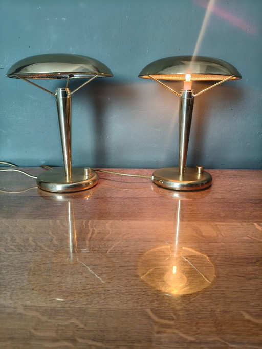 Pair of Postmodern Table Lamps | Holtkötter Germany  Vintage Mid-Century Modern | Designer Bedside Lamps
