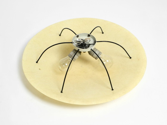 Image 1 of Äußerst seltene große runde Mid Century Modern Deckenleuchte aus Fiberglas | Ø 55 cm | Ø 21.65"