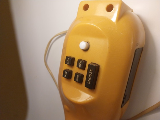 Image 1 of 1 x Favor Sakurino space age wekker bureaulamp 1980's 35cm breedte 30cm hoog 12cm diep