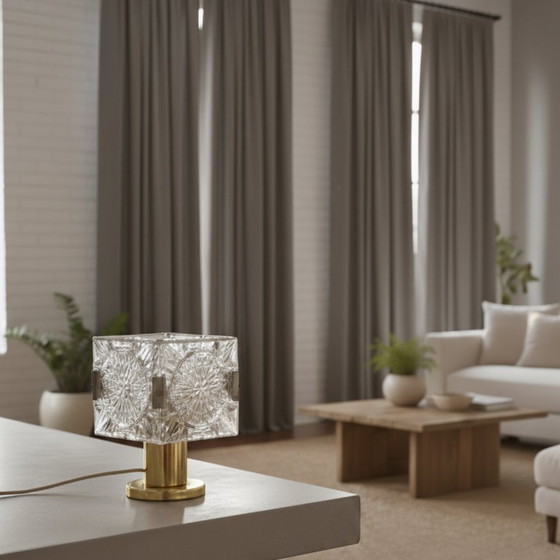 Image 1 of Lámpara de mesa de cristal, Jaroslav Beyvl Sr., década de 1970, Checoslovaquia
