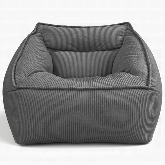 Image 1 of Luxury Living Room Bean Bag Sofa in Premium Corduroy - Designer XXL Bean Bag with Filling Included - Modern Bean Bag Chair