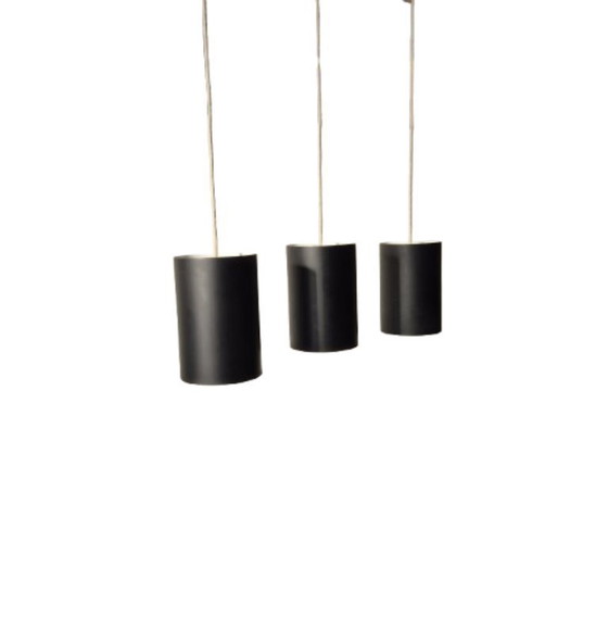 Image 1 of 6 Louis Poulsen "pipe" pendant lights, 1960s, lacquered steel