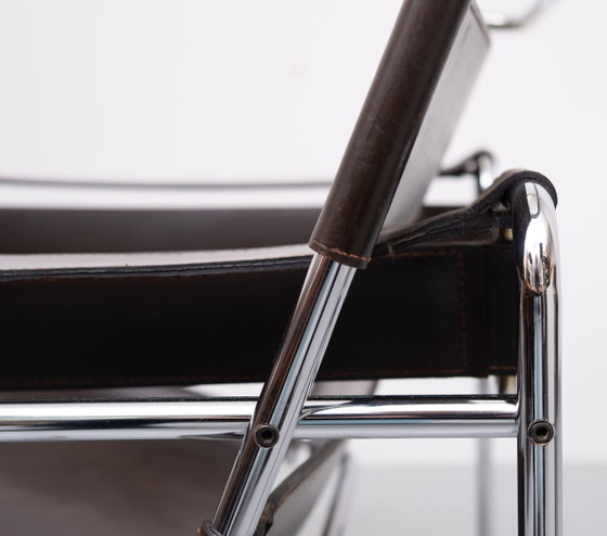 Fauteuil Wassily B3 marron foncé de Marcel Breuer pour Gavina, années 1960 – Leather, Bauhaus (photo 39 of 40)
