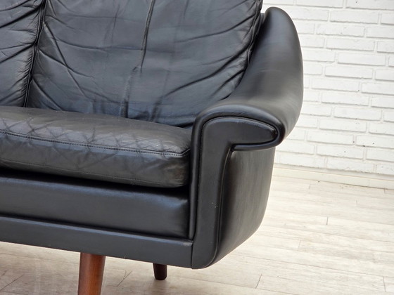 Image 1 of Jaren 60, Deens ontwerp van Aage Christensen, 3-zitsbank, leer.