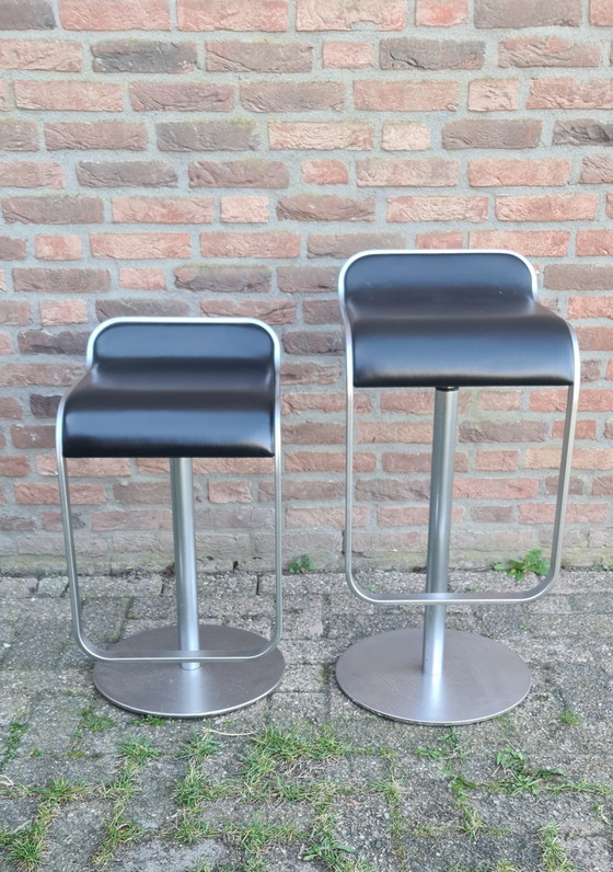 Image 1 of 2x Lapalma LEM barkrukken zwart leer