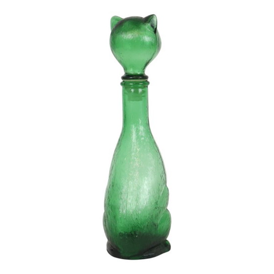 Grande caraffa in vetro verde a forma di gatto, Empoli, Italia, 37 cm – Bicchieri e caraffe, Glass (photo 4 of 15)