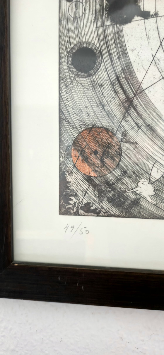 Jorge Castillo Originele Farbradierung 1972 Signiert 49/50 Aquatinta Spanien – Kunst, Glass, Paper (photo 5 of 5)