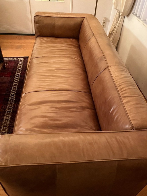 Flamant 3 plazas en cuero color coñac de alta calidad