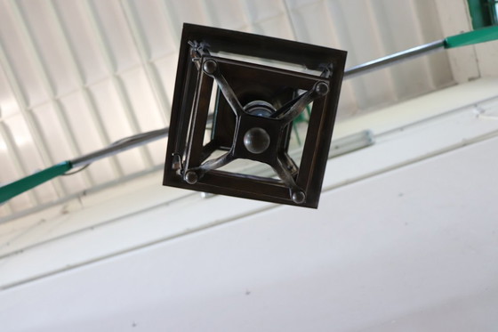 Image 1 of Lanterne vintage en laiton et verre, Italie, années 1980 environ