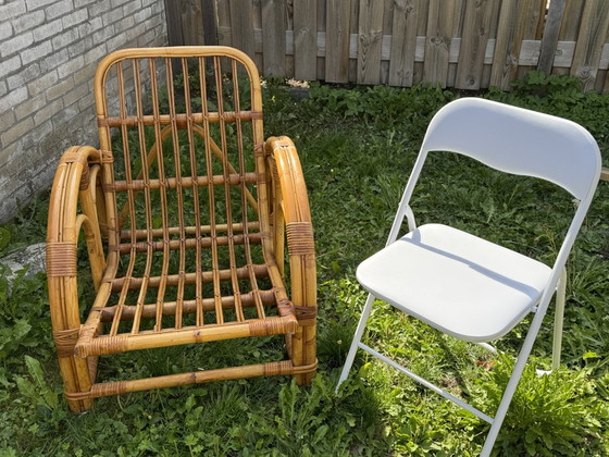 Exclusieve Authentieke Rotan Lounge Fauteuil – Vroeg Indonesisch Handwerk Jaren 40/50 – Rattan (photo 8 of 10)