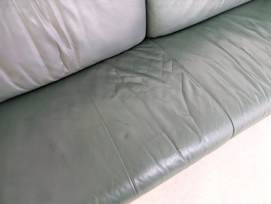 Image 1 of Original Rolf Benz Sofa Leder Design Couch dunkelgrün Zweisitzer