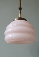Suspension rose Art Déco vintage - Lampe suspendue - Forme bulle