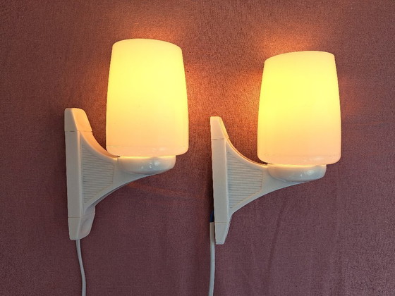 Image 1 of Pair of vintage space age wall sconces