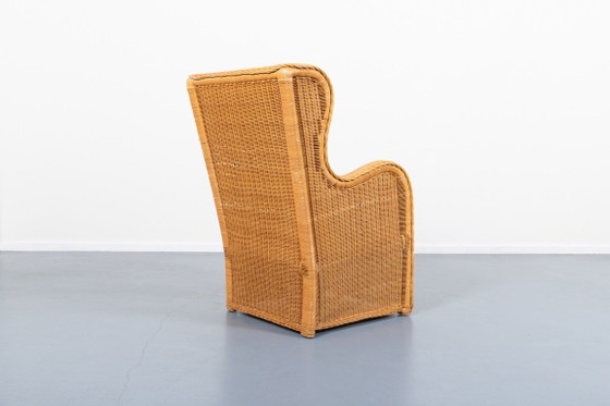 Image 1 of Vintage Italiaanse design fauteuil van riet