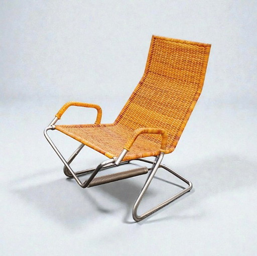 Fauteuil lounge Tecta D36 siège Axel Bruchhauser années 1980 en rotin