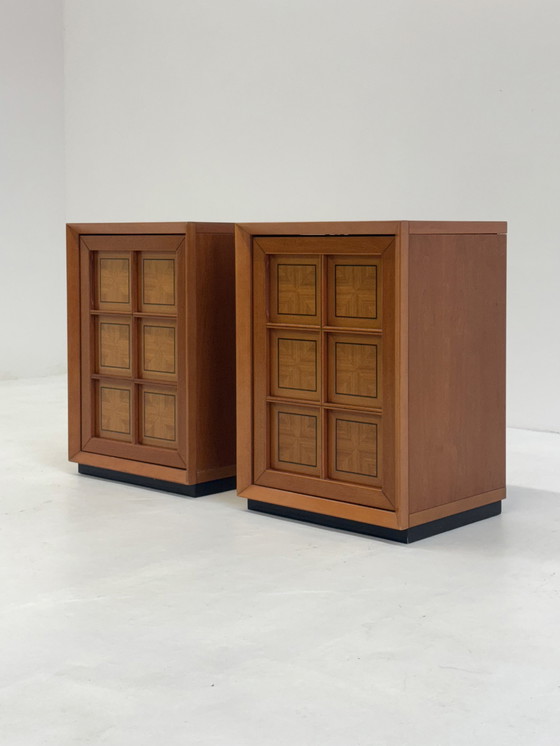 Image 1 of Brutalist Italian Set Cabinets Caccia Alla Volpe For Linea Arredo