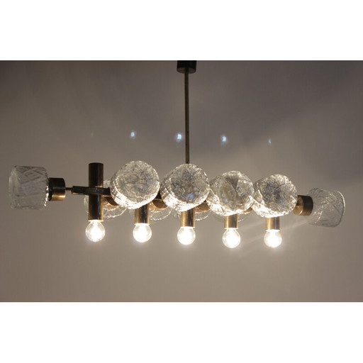 Vintage-Kronleuchter mit Glasdesign, Tschechoslowakei 1970