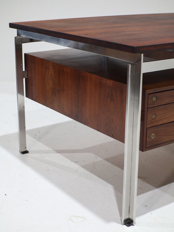 Zeldzaam Bureau Poul Kjaerholm Staal Palissander Deens Jaren '50 – Wood (photo 18 of 23)