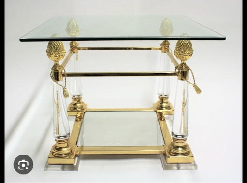 Vania denne appel plexiglas met bladgoud tafel kost in de winkel nu nog 1000 euro 