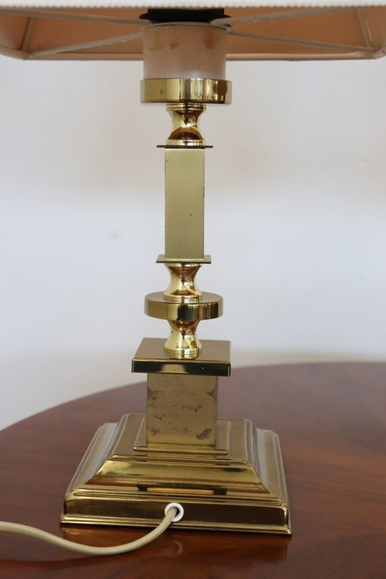 Image 1 of Golden Bedside Table Lamps, Italy 1970s, Set of 2